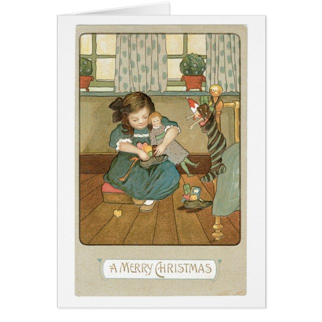 Old-fashioned Christmas, Girl with Dolls (Front)