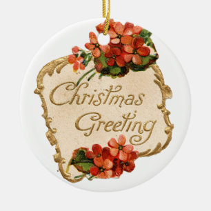Old-fashioned Christmas, Greeting Ceramic Tree Decoration