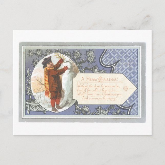 Old-fashioned Christmas Holiday Postcard (Front)