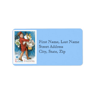 Old Fashioned Christmas Joyous Gift Boxes Label