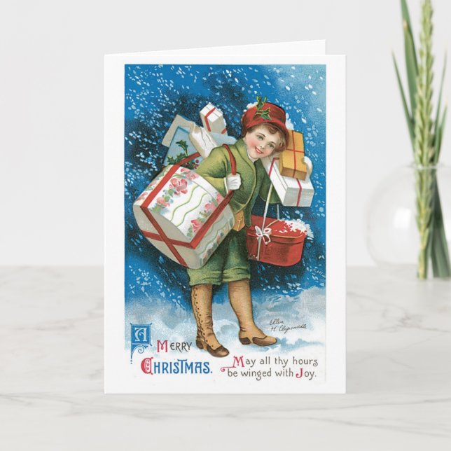 Old-fashioned Christmas, Lady Holiday Card (Front)