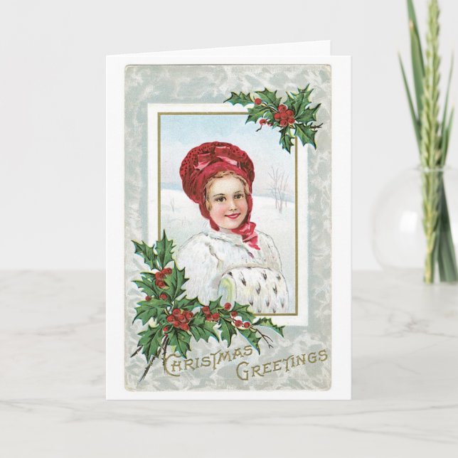 Old-fashioned Christmas, Lady Holiday Card (Front)