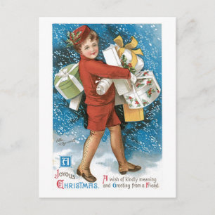 Old-fashioned Christmas, Lady Holiday Postcard