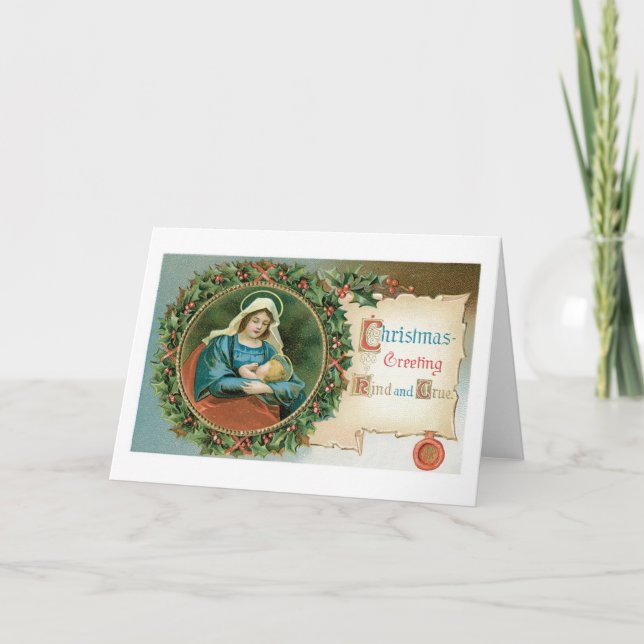 Old-fashioned Christmas, Mary Holiday Card (Front)
