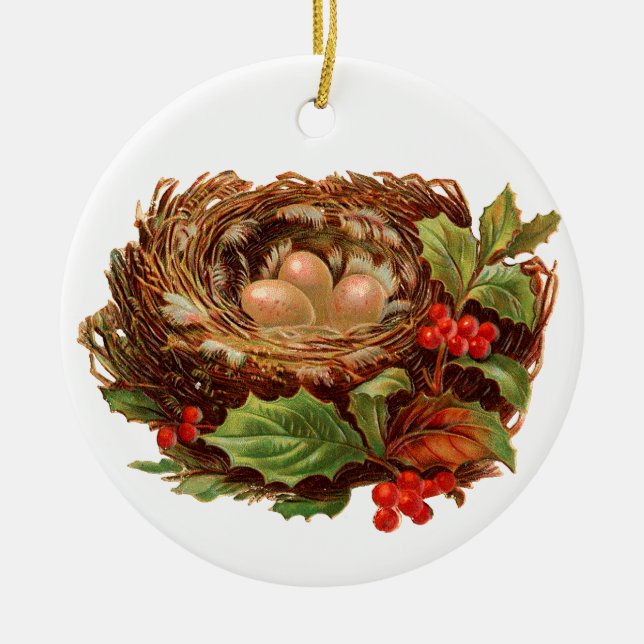 Old-fashioned Christmas, Nest Ceramic Tree Decoration (Front)