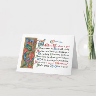 Old-fashioned Christmas, Old type Holiday Card