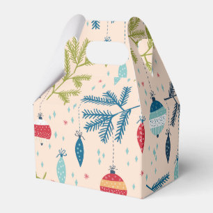 Old Fashioned Christmas Ornaments Hanging on Trees Favour Box