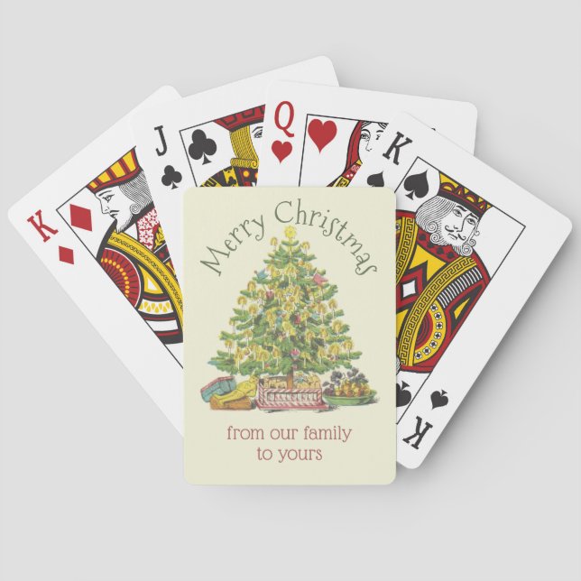 Old Fashioned Christmas Personalised Playing Cards (Back)