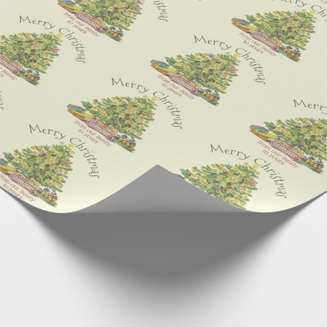 Old Fashioned Christmas Personalised Wrapping Paper (Corner)