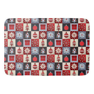 Old Fashioned Christmas Quilt Bath Mat