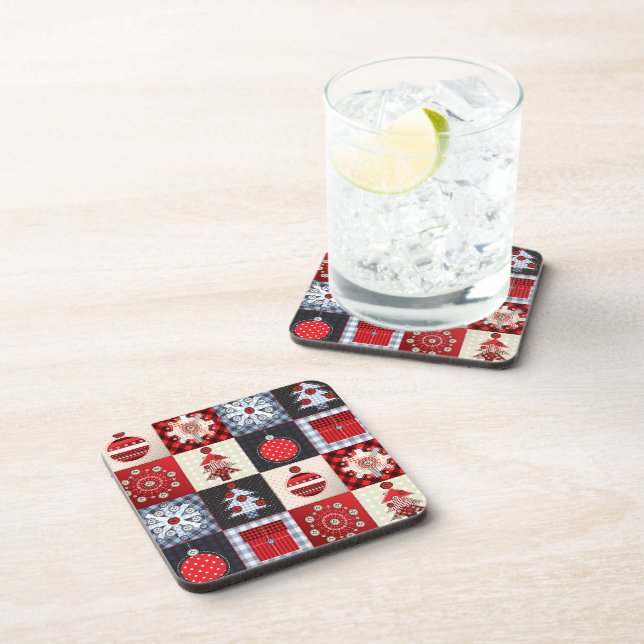 Old Fashioned Christmas Quilt Coaster (Right Side)