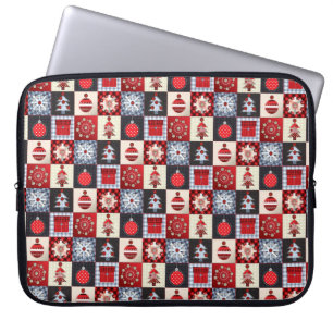Old Fashioned Christmas Quilt Laptop Sleeve