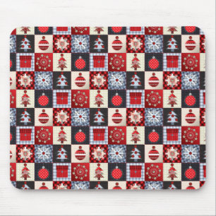 Old Fashioned Christmas Quilt Mouse Mat