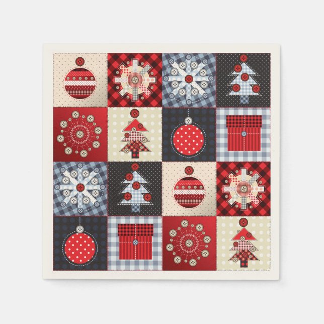 Old Fashioned Christmas Quilt Napkin (Front)