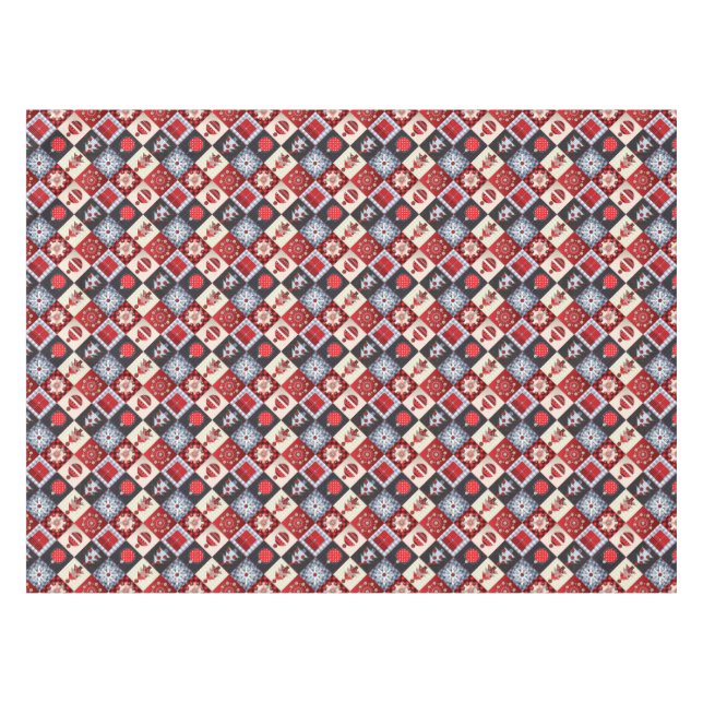 Old Fashioned Christmas Quilt Tablecloth (Front (Horizontal))