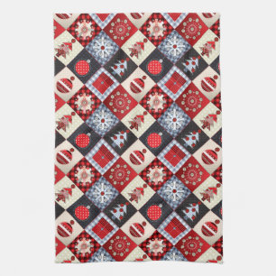 Old Fashioned Christmas Quilt Tea Towel