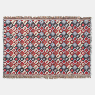 Old Fashioned Christmas Quilt Throw Blanket