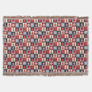Old Fashioned Christmas Quilt Throw Blanket