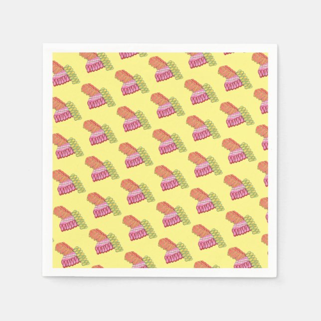 Old-Fashioned Christmas Ribbon Candy Holiday Sweet Napkin (Front)