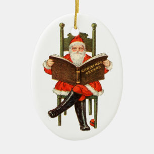 Old-fashioned Christmas, Santa Ceramic Tree Decoration