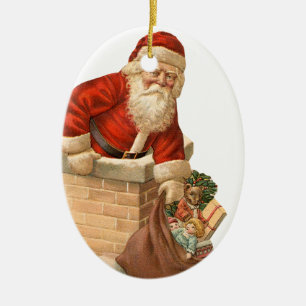 Old-fashioned Christmas, Santa Ceramic Tree Decoration