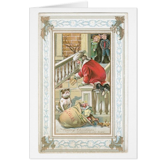 Old-fashioned Christmas, Santa & Dog (Front)
