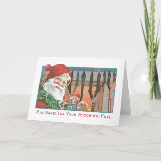 Old-fashioned Christmas, Santa Holiday Card