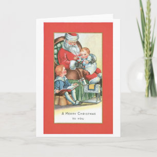 Old-fashioned Christmas, Santa Holiday Card