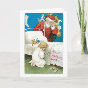 Old-fashioned Christmas, Santa Holiday Card