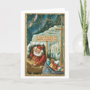 Old-fashioned Christmas, Santa's house Holiday Card