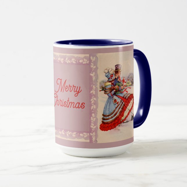 Old-fashioned Christmas Shopping Mug (Front Right)