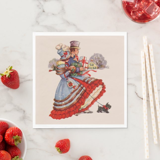 Old-Fashioned Christmas Shopping Napkin (Insitu)