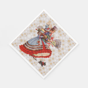 Old Fashioned Christmas Shopping Paper Plates Napkin