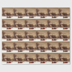 Old-Fashioned Christmas Sleigh Ride, Winter Scene Wrapping Paper