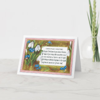 Old-fashioned Christmas, Snowdrops Holiday Card