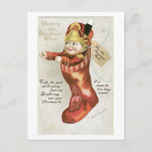 Old-fashioned Christmas, Socks Holiday Postcard