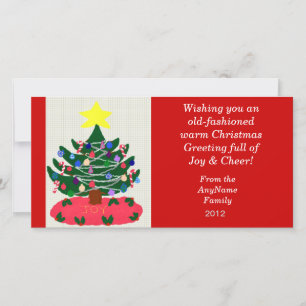 Old-fashioned Christmas Tree Photo Card