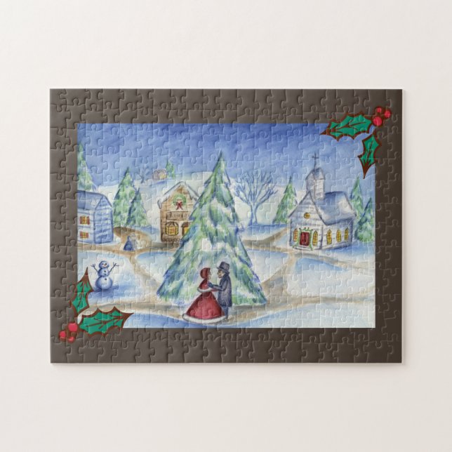 Old Fashioned Christmas Village Puzzle  (Horizontal)