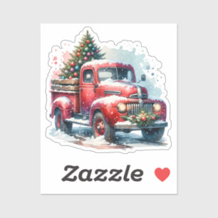 Old-Fashioned Christmas Vintage Red Truck