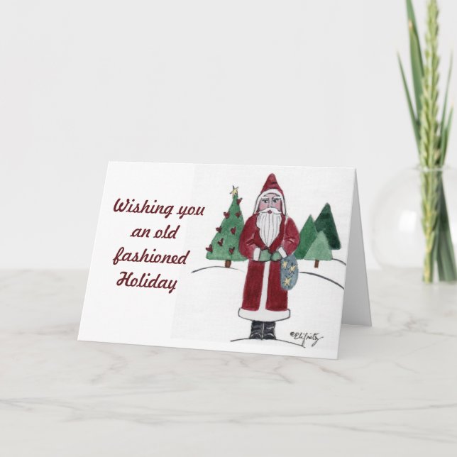 Old Fashioned Christmas Wish from Father Christmas Holiday Card (Front)