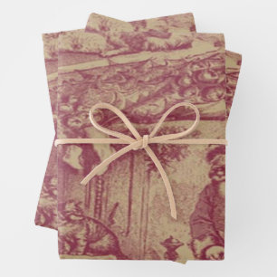 Old Fashioned Christmas Wrapping Paper Sheet