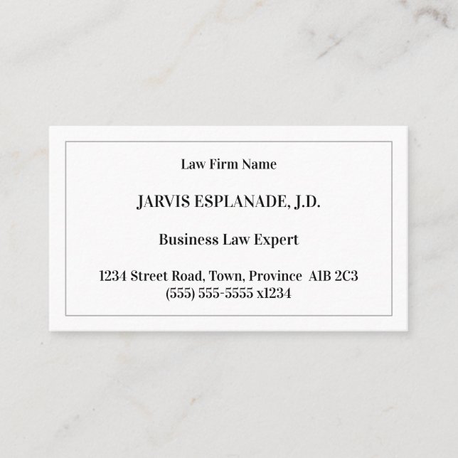 Old Fashioned, Classic Style Business Card (Front)