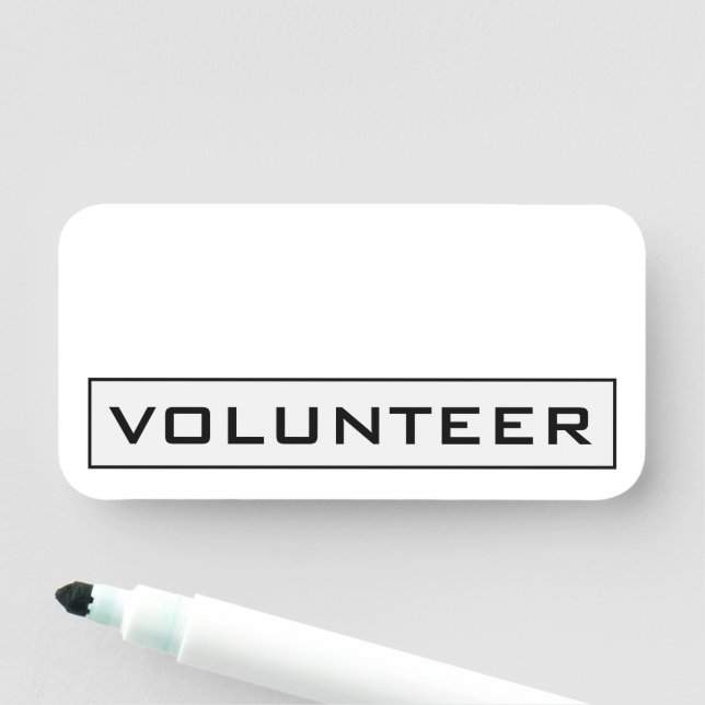 Old Fashioned, Classic "VOLUNTEER" Name Tag (In Situ)