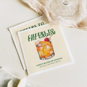 Old Fashioned Cocktail Bachelor Weekend Napkin