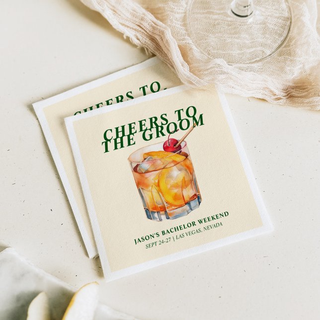 Old Fashioned Cocktail Bachelor Weekend Napkin (Creator Uploaded)