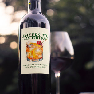 Old Fashioned Cocktail Bachelor Weekend Wine Label