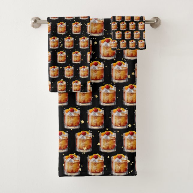 Old Fashioned Cocktail Bath Towel Set (Insitu)