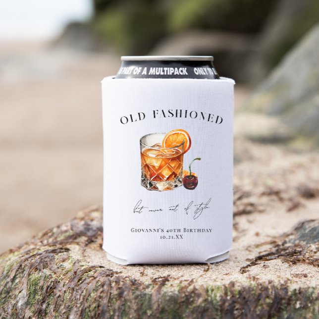 "Old Fashioned" Cocktail Birthday Can Cooler (Creator Uploaded)