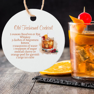 Old Fashioned Cocktail Recipe Party Favour Tags