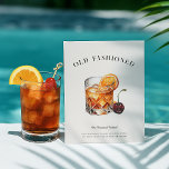 Old Fashioned Cocktail Recipe | Whiskey Art Postcard<br><div class="desc">Celebrate timeless style with this Old Fashioned cocktail recipe postcard, featuring a watercolor illustration of the iconic whiskey drink garnished with an orange slice and cherry. Perfect for bar carts, cocktail hours, wedding bars, or as a unique gift for bourbon enthusiasts, this design blends vintage charm with modern elegance. A...</div>
